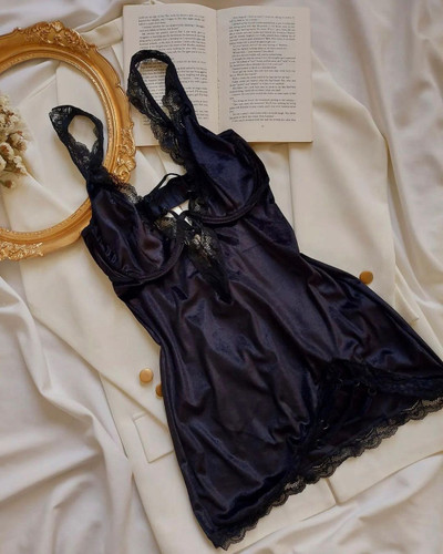 لباسخواب فنر دار مخمل زنانه